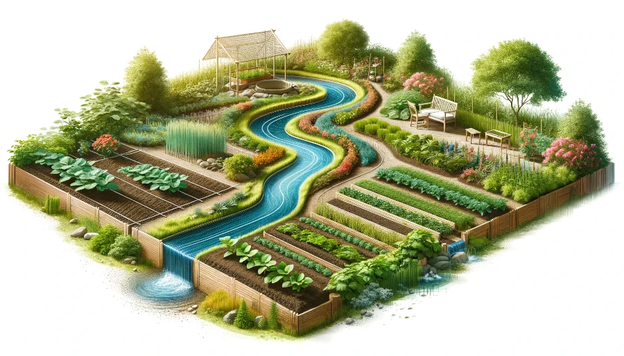 illustratie bij blog: Meester over water: slim waterbeheer in tuinen en voedselbossen