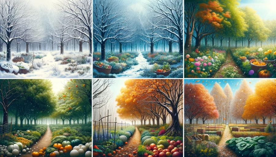 illustratie bij blog: Seizoensgebonden: maandelijkse oogst uit het voedselbos